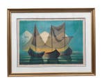 Louis Toffoli (1907-1999) - Voiliers au port