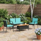 vidaXL Tuinset met kussen staal, Verzenden, Tuinset