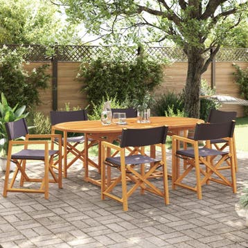 vidaXL Set van 6 opklapbare stoelen in donkergrijze stof., Verzenden, Nieuw