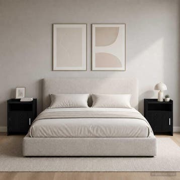 vidaXL Nachttafels 2 st Zwart eiken 40 x 36 x 60 cm Bewerkt, Verzenden, Nieuw