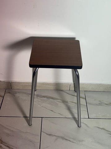 Kruk - Vintage keukenkruk van Formica met houtimitatie en
