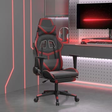 vidaXL Massage gamestoel met voetensteun kunstleer zwart en, Verzenden