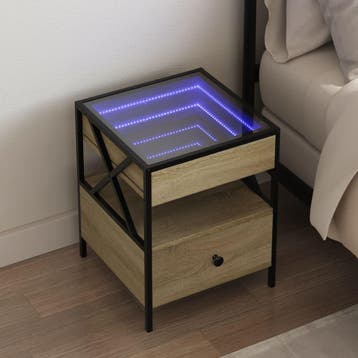 vidaXL Nachtkastje met Infinity LED 40x40x51 cm sonoma, Verzenden, Nieuw