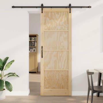 vidaXL Schuifdeur ORKDAL Naturel 83 x 232 cm Massief, Verzenden, Nieuw