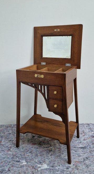 Art deco Bijouterie ~ Bijzettafel - Table ambulante - Chêne