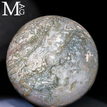 Sphère dagate mousse avec cavités druzy naturelles