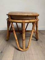 Kruk - Bamboe - Vintage Rotan Krukje