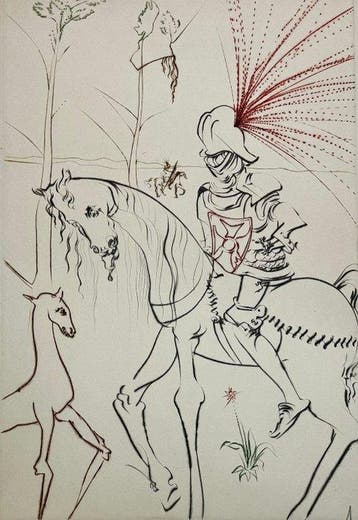 Salvador Dali (1904-1989) - La Quête du Graal – Le Gué du