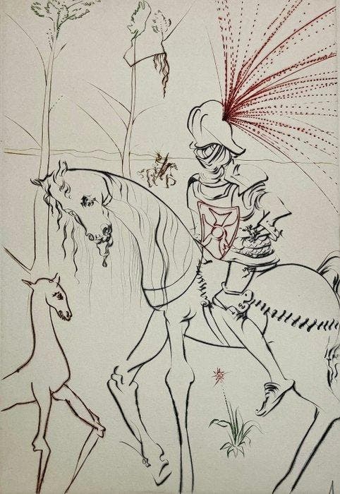 Salvador Dali (1904-1989) - La Quête du Graal – Le Gué du, Antiquités & Art, Antiquités | Autres Antiquités