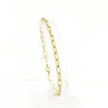 Gouden wijde ankerschakel armband (Schakelarmband), Ophalen of Verzenden