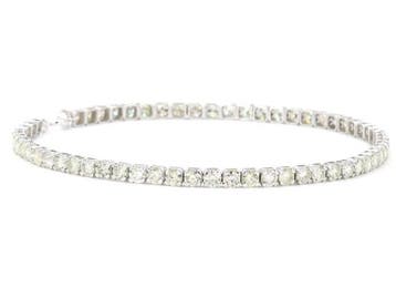 Zonder minimumprijs - Armband - 14 karaat Witgoud - 8.36ct.