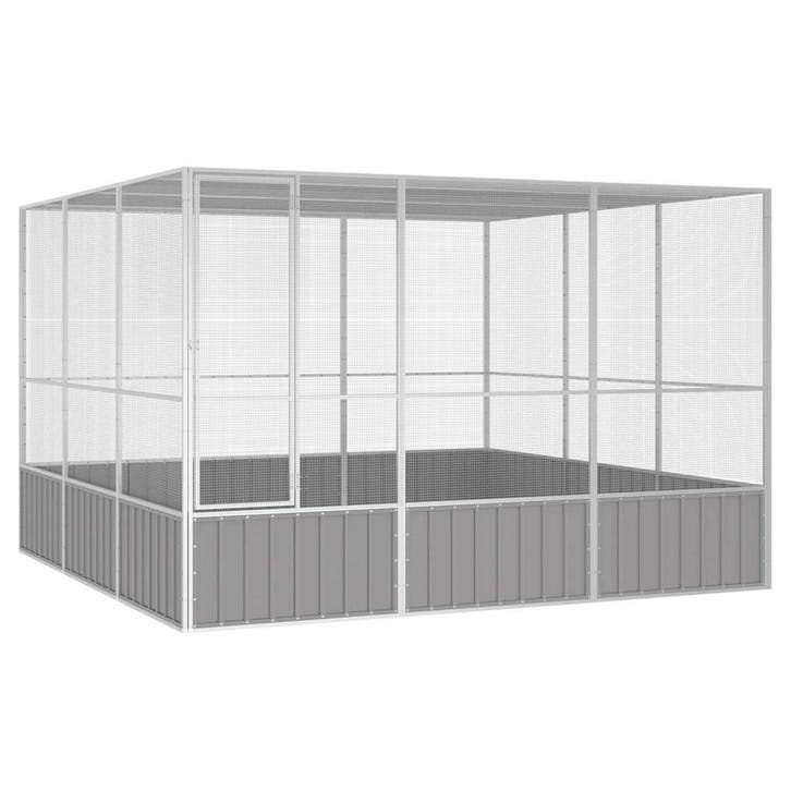 vidaXL Vogelkooi 302,5x324,5x211,5 cm gegalvaniseerd staal, Animaux & Accessoires, Oiseaux | Accessoires, Envoi