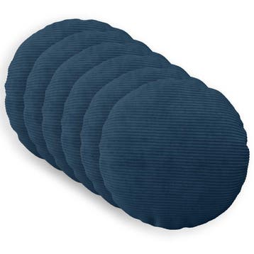 vidaXL Kussensloop 6 pcs HEERLEN Marineblauw Ø 60 cm, Verzenden, Nieuw