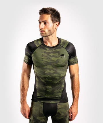 Venum TROOPER Rash Guards S/S Forest Camo Zwart, Kleding | Heren, Verzenden, Zwart, Vechtsport, Nieuw