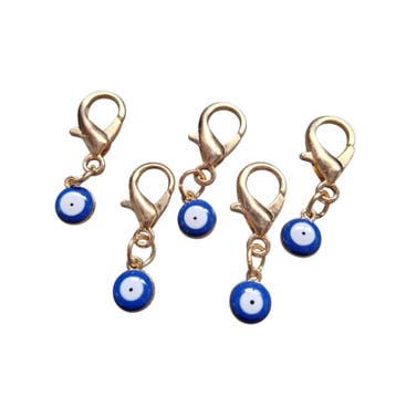 5 gelukshangers - evil eye - boze oog - blauw - liefde -..., Handtassen en Accessoires, Bedels, Ophalen of Verzenden, Nieuw