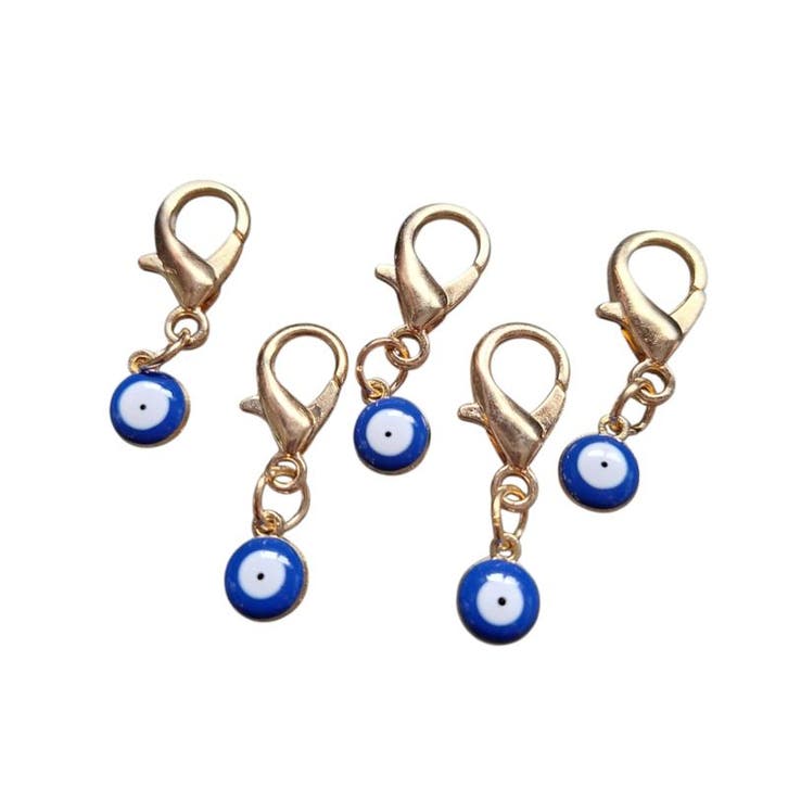 5 gelukshangers - evil eye - boze oog - blauw - liefde -..., Bijoux, Sacs & Beauté, Bracelets à breloques, Enlèvement ou Envoi