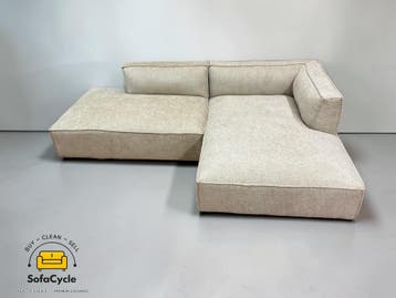NV Gallery hoekzetel beige in stof, hoek R – overstock, Verzenden