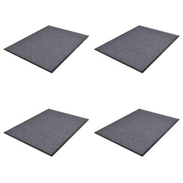 vidaXL Deurmatten 4 st 90x60 cm PVC grijs, Verzenden