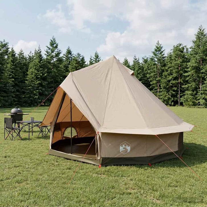 vidaXL Familietent Crèmekleurig 6-persoons Polykatoen, Caravans en Kamperen, Tenten, Nieuw, Verzenden