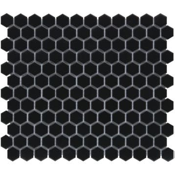 Wand Mozaïek Tegels Factory Hexagon Keramiek Zwart Mat -..., Nieuw, Ophalen of Verzenden, 20 tot 40 cm, 10 m² of meer