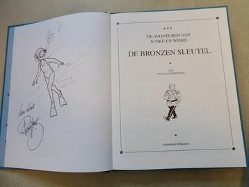 Suske en Wiske - De Bronzen Sleutel met fantekening van Paul, Nieuw