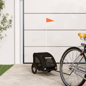 vidaXL Hondenfietstrailer oxford stof en ijzer zwart, Verzenden