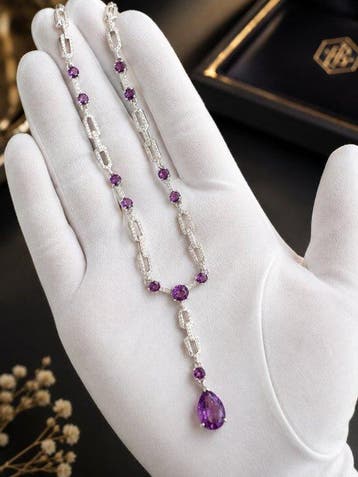 ***SANS RÉSERVE*** Collier daméthyste de 7 carats inspiré, Bijoux, Sacs & Beauté, Bijoux anciens