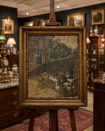Emil Frische (1872–1916) - La Cour de ferme, Antiek en Kunst
