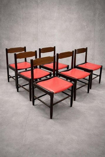 Set di 6 sedie Mid-Century italiane anni ’60 - Stoel (6) -, Nieuw