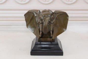 sculptuur, Decorative Bronze Elephant Head – After François, Antiek en Kunst