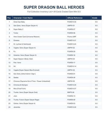 Bandai - 24 Graded card - Dragon Ball - TAG 9.5, Nieuw