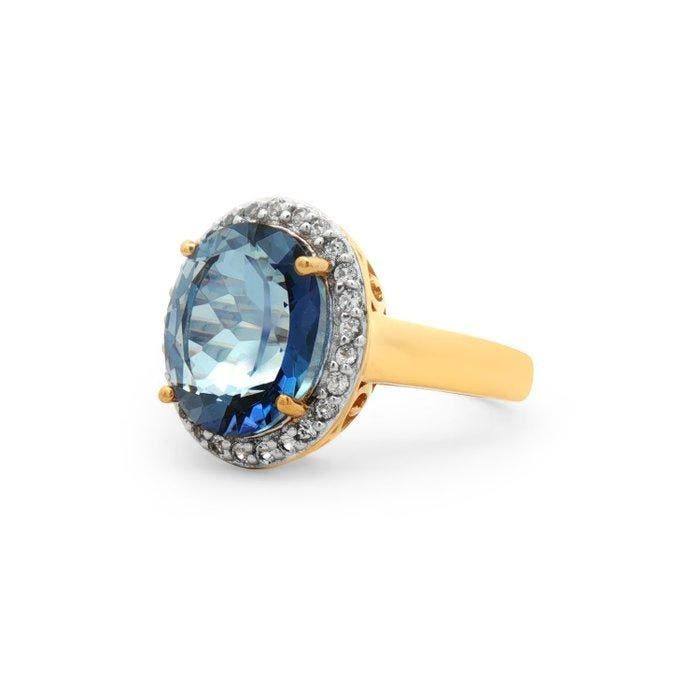 Zonder minimumprijs - Ring Zilver - 4.54ct. tw. Quartz -, Bijoux, Sacs & Beauté, Bagues