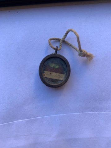 Reliekhouder - Brons, Glas, Textiel, Was - 1850-1900 - San