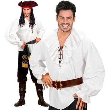 Witte Blouse Heren Piraten/Renaissance, Verzenden, Nieuw