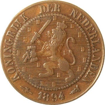 Pays-Bas. Wilhelmina. 2 1/2 Cent 1894 t/m 1941 zink compleet