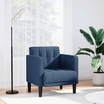 vidaXL Fauteuil met armleuningen Blauw 53 cm Stof, Verzenden