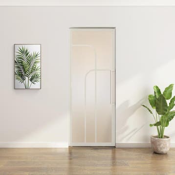 Stalen Taatsdeur - Wit - 4 Vlaks rond - Matglas, Minder dan 80 cm, Overige typen, Nieuw, Metaal