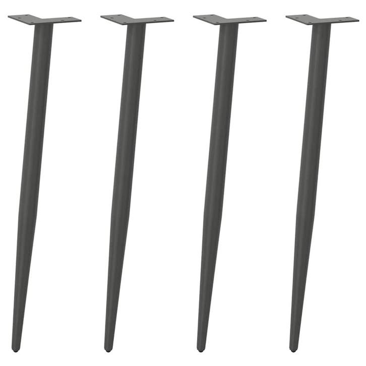 vidaXL Console tafelpoten conische vorm 4 st 72-73 cm staal, Maison & Meubles, Pièces pour table, Envoi