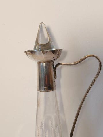 Bouteille - Argent 800 - cristal et argent, Antiquités & Art
