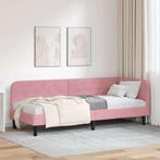 vidaXL Hoek Bed Frame Roze 80 x 200 cm Fluweel, Verzenden, Nieuw