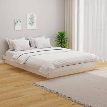 vidaXL Bedframe massief hout wit 150x200 cm, Verzenden