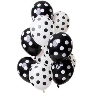 Zwarte Ballonnen Stippen 30cm 12st, Verzenden, Nieuw