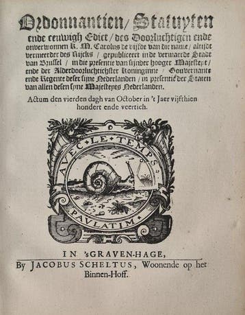 Anon - Hof v Holland: Requesten / Karel V: Eeuwigh Edict &