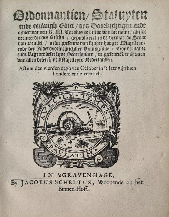 Anon - Hof v Holland: Requesten / Karel V: Eeuwigh Edict &, Antiek en Kunst, Antiek | Boeken en Manuscripten