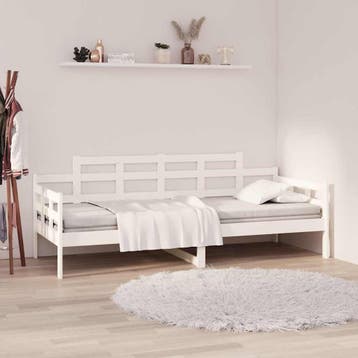 vidaXL Slaapbank massief grenenhout wit 90x190 cm, Verzenden, Nieuw