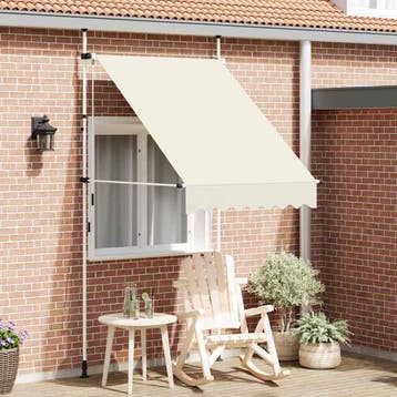 vidaXL Luifel handmatig uittrekbaar 150 cm crème, Jardin & Terrasse, Verzenden