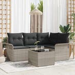 vidaXL Tuinbank Set met opslag 5 pcs Lichtgrijs poly rattan, Tuin en Terras, Verzenden, Nieuw