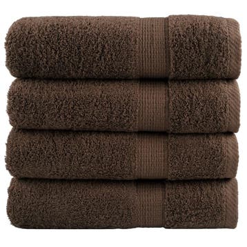 vidaXL Badhanddoeken SOLUND 4 st 600 g/m² 100x150 cm bruin, Verzenden, Nieuw