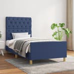 vidaXL Bedframe zonder matras 80x200 cm stof blauw, Verzenden, Nieuw