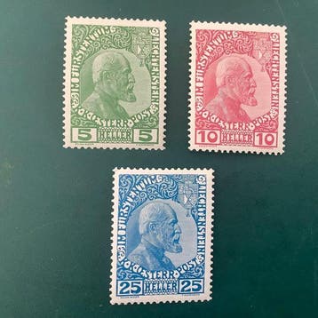 Liechtenstein 1912 - Eerste emissie met fotocertificaat, Postzegels en Munten, Postzegels | Europa | Oostenrijk, Gestempeld